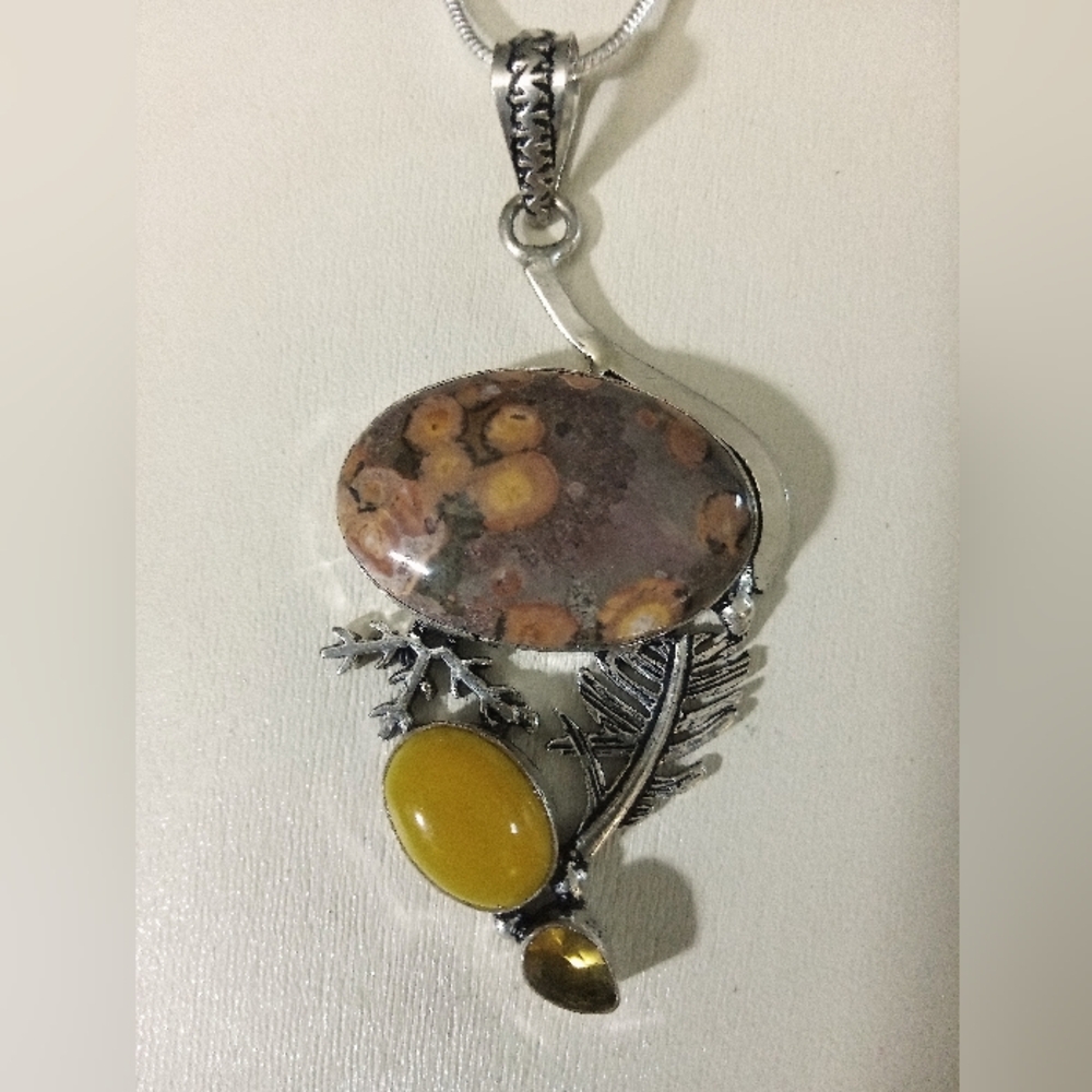 Abstract Ocean Jasper Gemstones Pendant